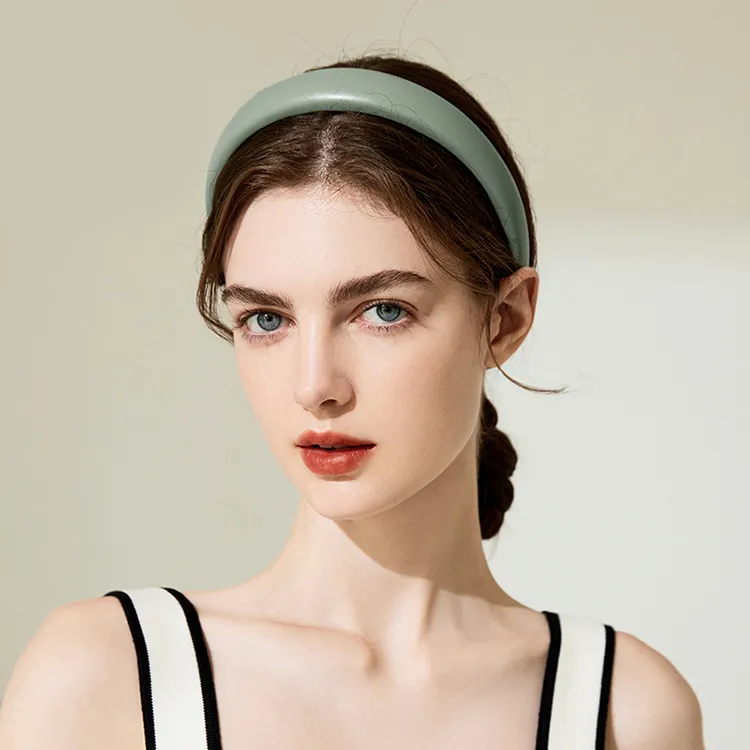 ROYALSASA Leather Acrylic Headbands Women's-15