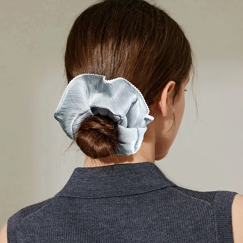 ROYALSASA Silk Chiffon Hair Tie Women's-5