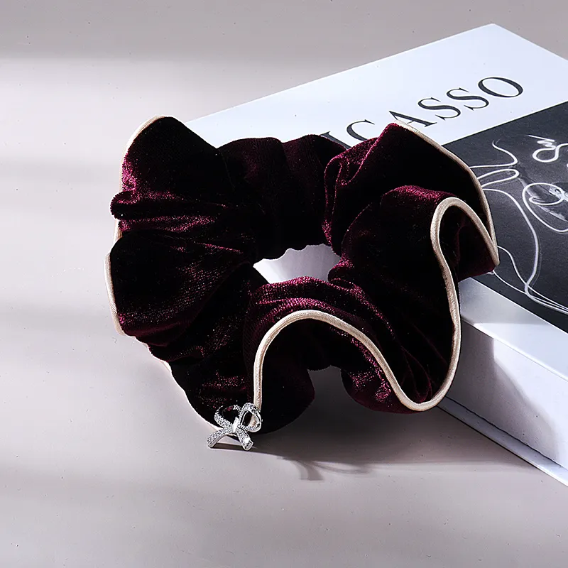ROYALSASA Velour Faux Crystal Hair Tie Women's-2