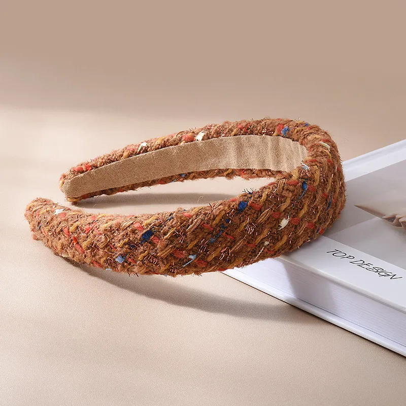 ROYALSASA Cotton Linen Blend Acrylic Bottom Band Headbands Women's-1