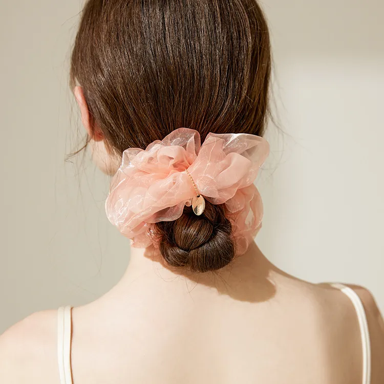 ROYALSASA Silk Chiffon Hair Tie Women's-9
