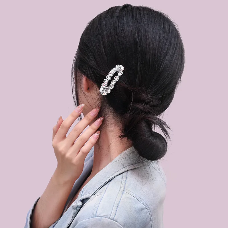 ROYALSASA Acrylic, Faux Crystal Hair Clips Women's-1