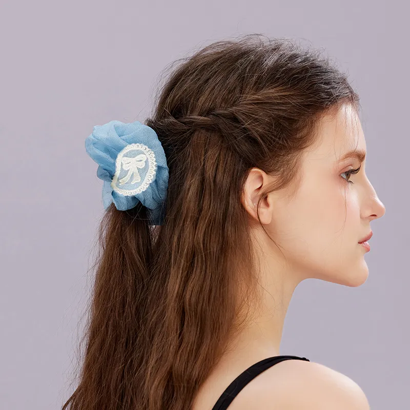ROYALSASA Silk Chiffon Hair Tie Women's-2