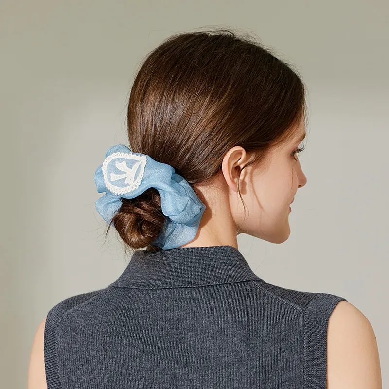 ROYALSASA Silk Chiffon Hair Tie Women's-1