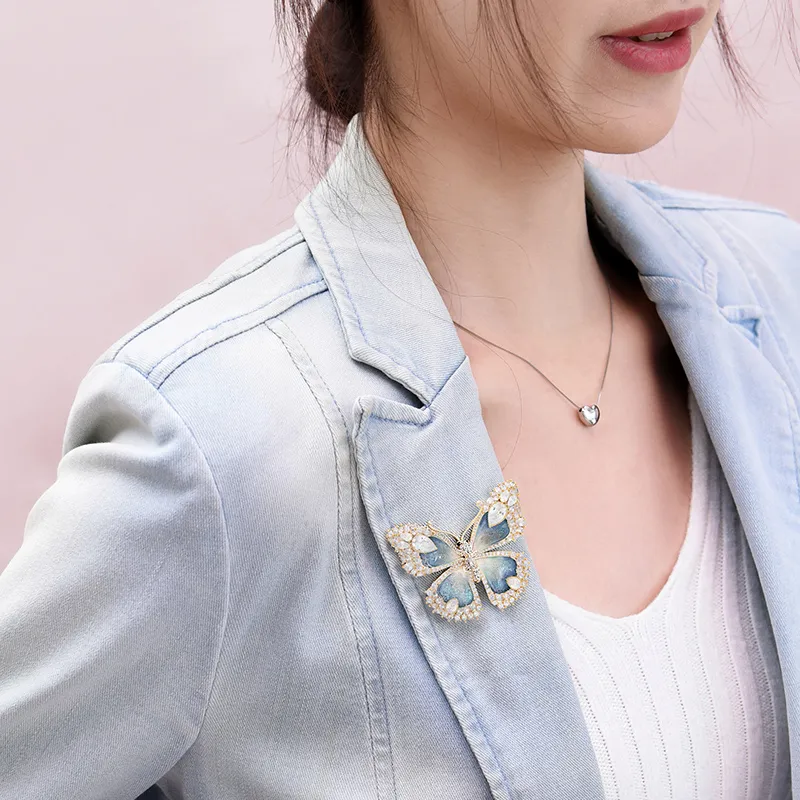 ROYALSASA Faux Crystal, Copper Brooches Women's-2