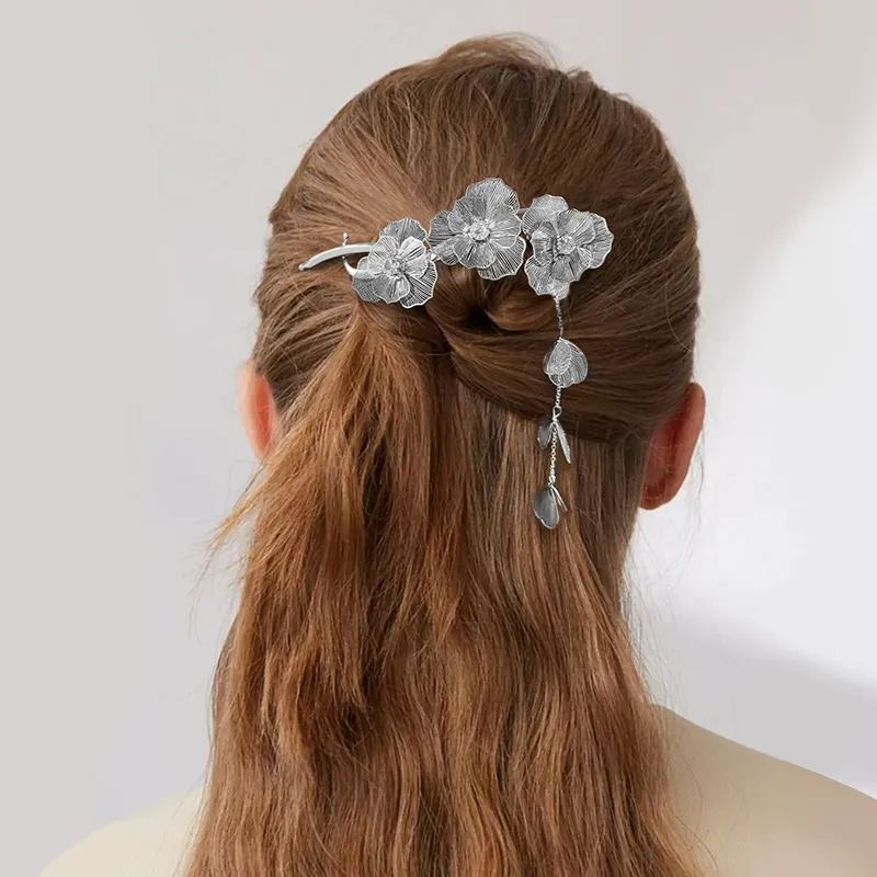 ROYALSASA Alloy, Faux Crystal Twist Clip Women's-1