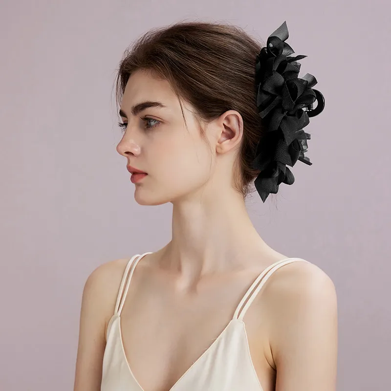 ROYALSASA Silk Chiffon, Acrylic Claw Clip Hair Claw Clip Women's-5