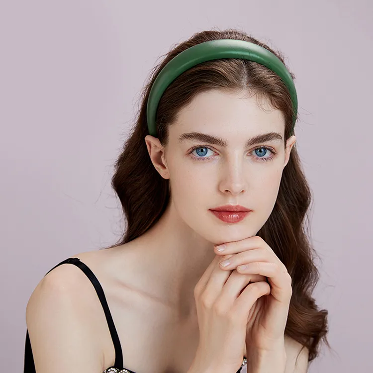 ROYALSASA Leather Acrylic Headbands Women's-9
