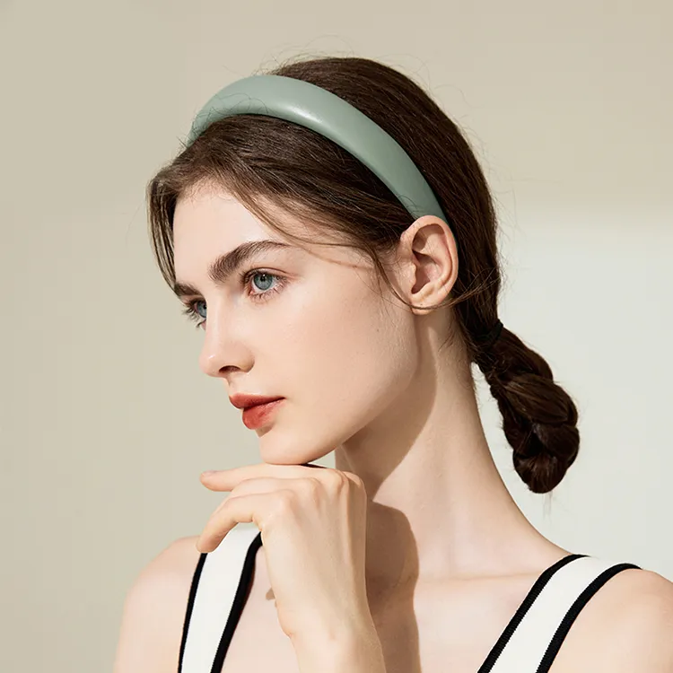 ROYALSASA Leather Acrylic Headbands Women's-13