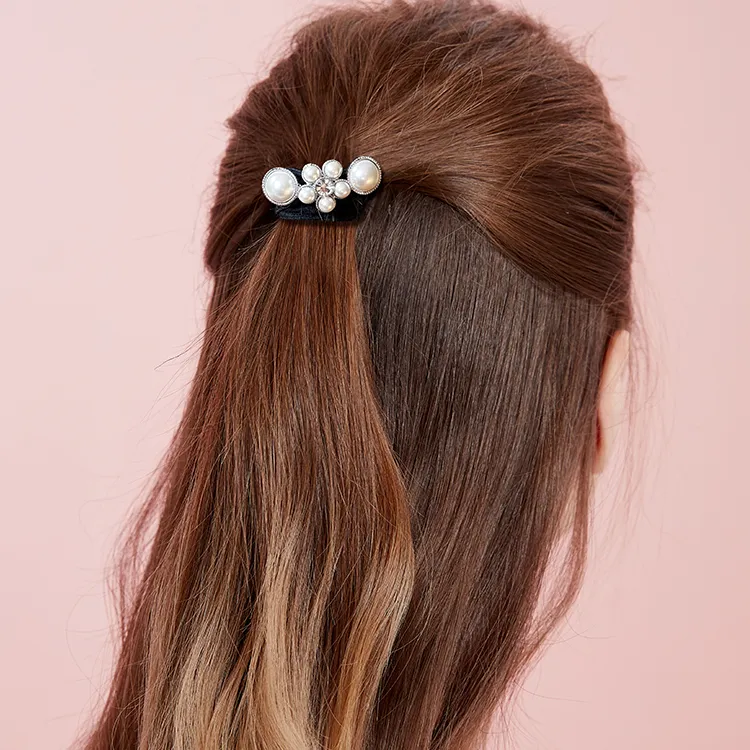 ROYALSASA 2 Pack Rubber Band Faux Pearl Hair Tie Hair Tie Women's-1