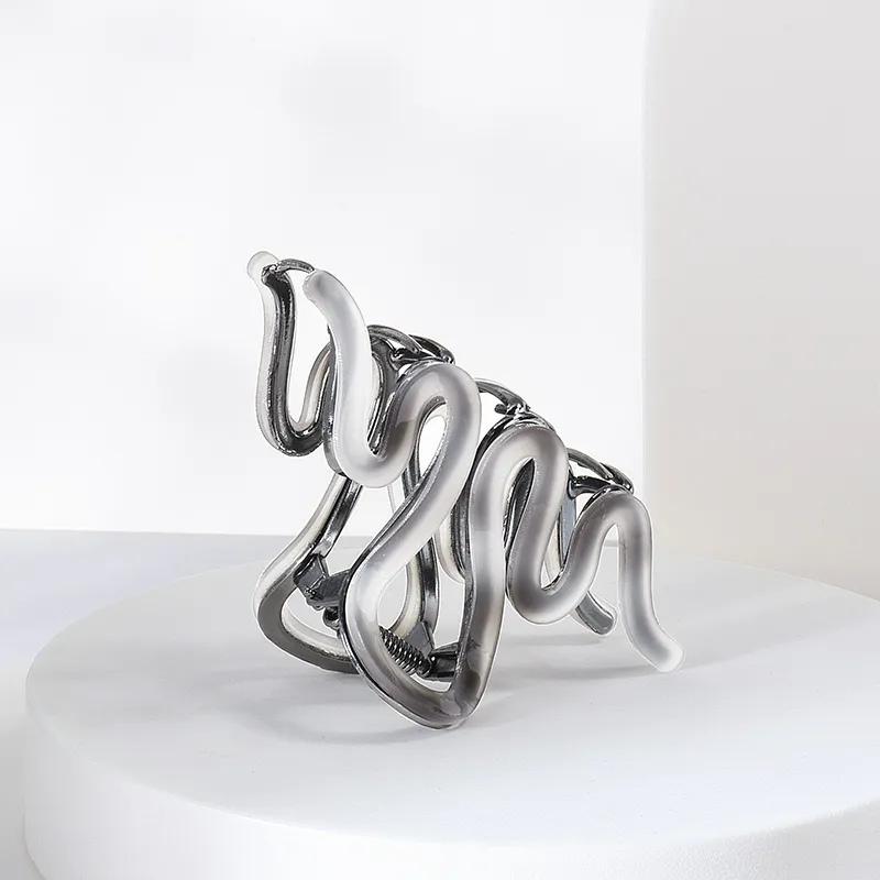 ROYALSASA Acrylic Faux Pearl Alloy Base Grip Hair Claw Clip Women's-5