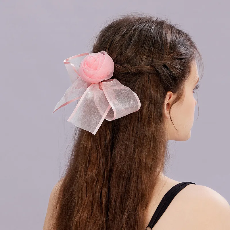 ROYALSASA Silk Chiffon Hair Tie Women's-4