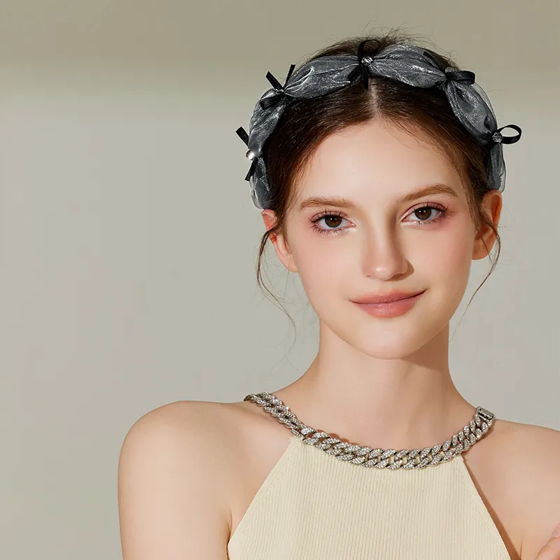 ROYALSASA Silk Chiffon Headbands Women's-1