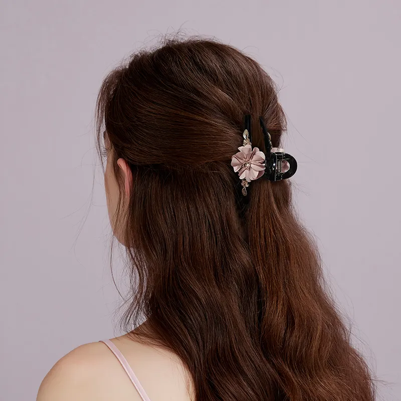 ROYALSASA Acrylic, Faux Crystal Hair Claw Clip Women's-1