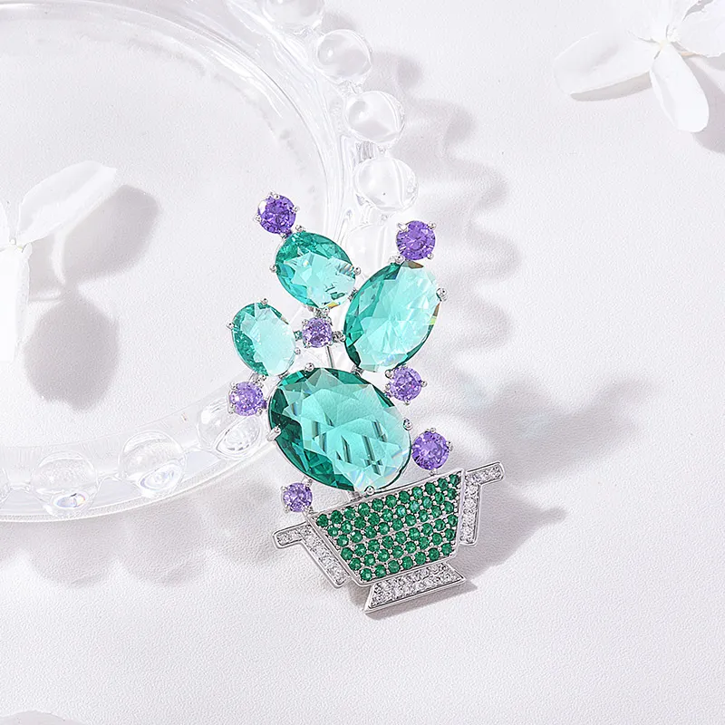 ROYALSASA Faux Crystal Brooches Women's-4