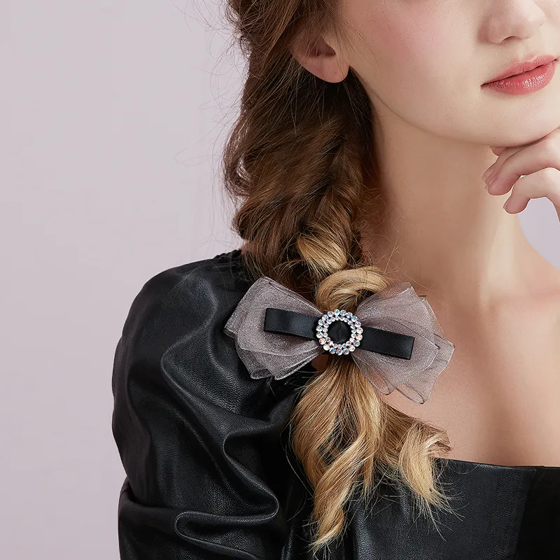 ROYALSASA Yarn, Ribbon, Faux Crystal Hair Clips Women's-1