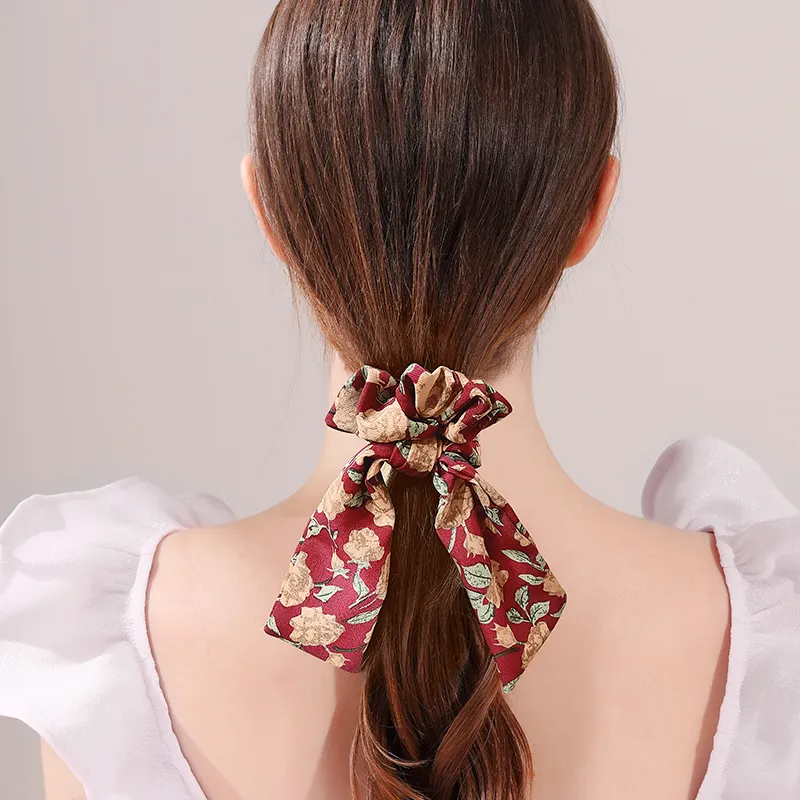 ROYALSASA Fabric Leather Bands Hair Tie Women's-5