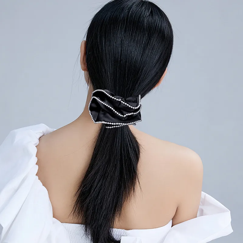ROYALSASA Polyester, Faux Pearl Hair Tie Women's-5