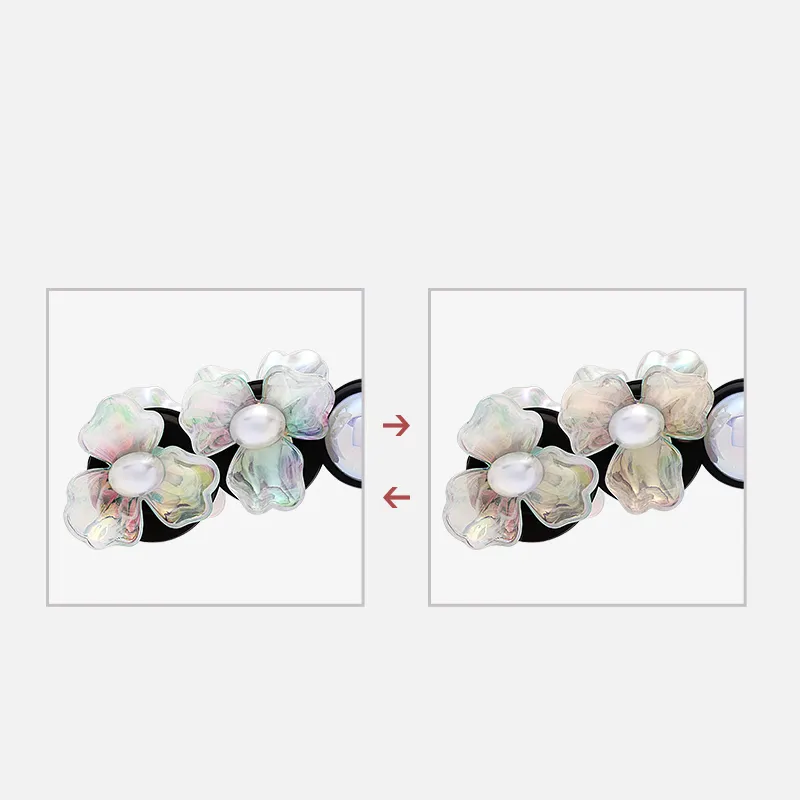 ROYALSASA Acrylic, Faux Crystal, Faux Pearl Hair Clips Women's-1