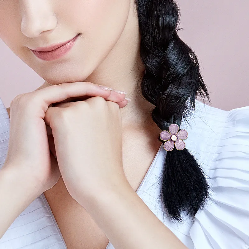 ROYALSASA 3 Strand Rubber Band, Alloy Hair Tie Women's-1