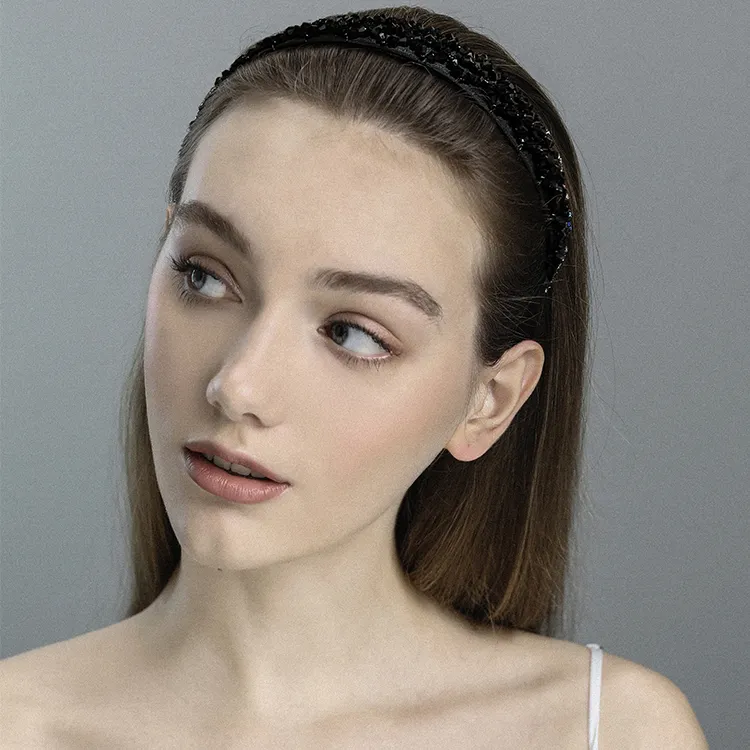ROYALSASA Artificial Crystal Headbands Women's-3