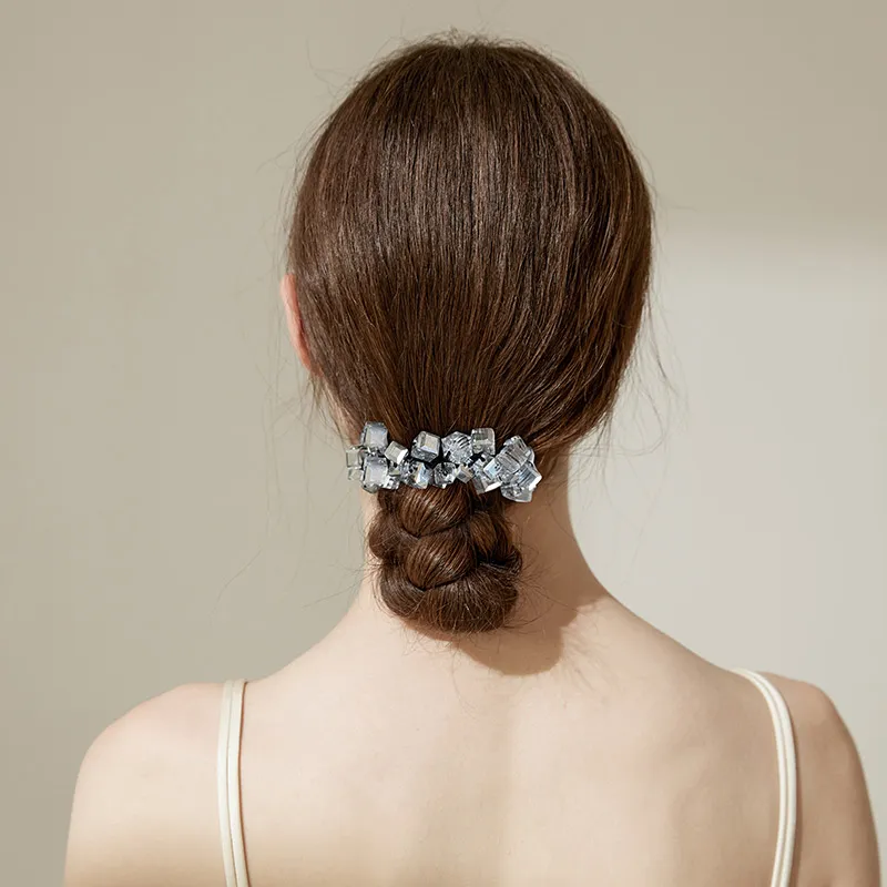 ROYALSASA Faux Crystal Hair Tie Women's-3