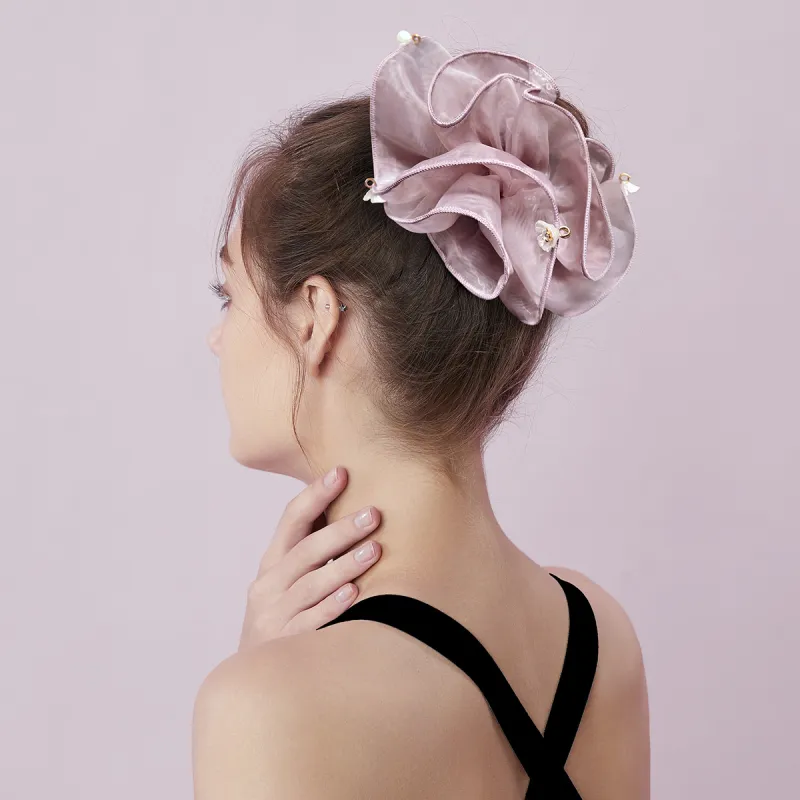 ROYALSASA Silk Chiffon Set Of 3 Hair Accessories Women's-1