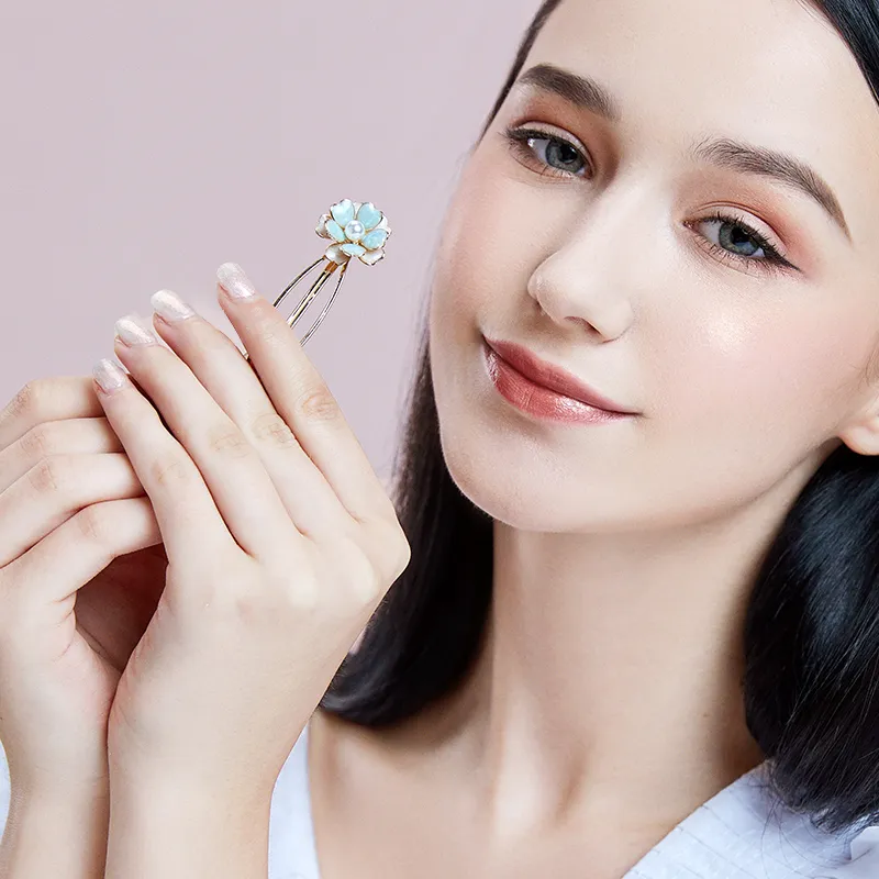 ROYALSASA Alloy, Faux Pearl Hair Slide Women's-1