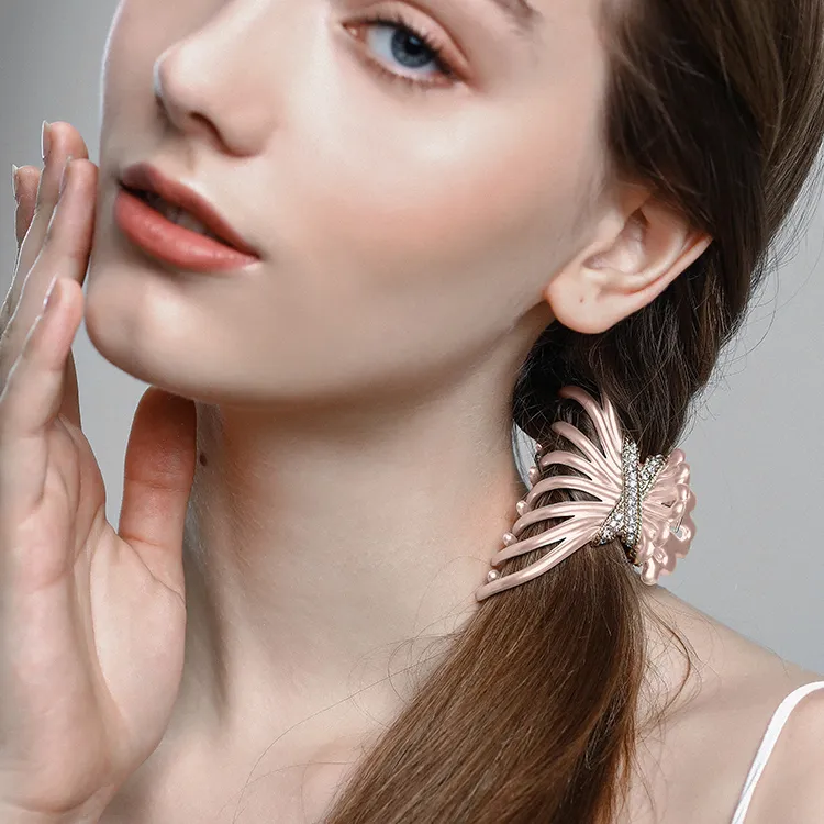 ROYALSASA Faux Crystal Acrylic Hair Clips Women's-4