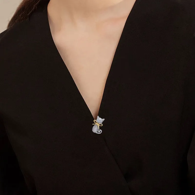 ROYALSASA Copper Faux Crystal Brooches Women's-2