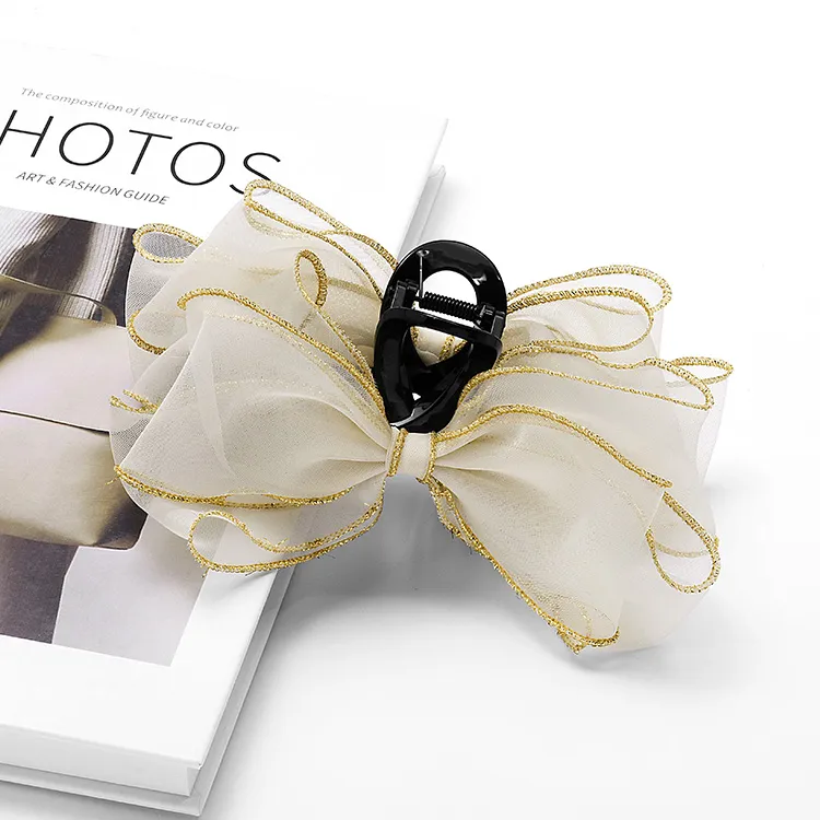 ROYALSASA Silk Chiffon, Acrylic Claw Clip Hair Clips Women's-1