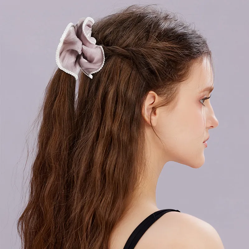 ROYALSASA Silk Chiffon Hair Tie Women's-1