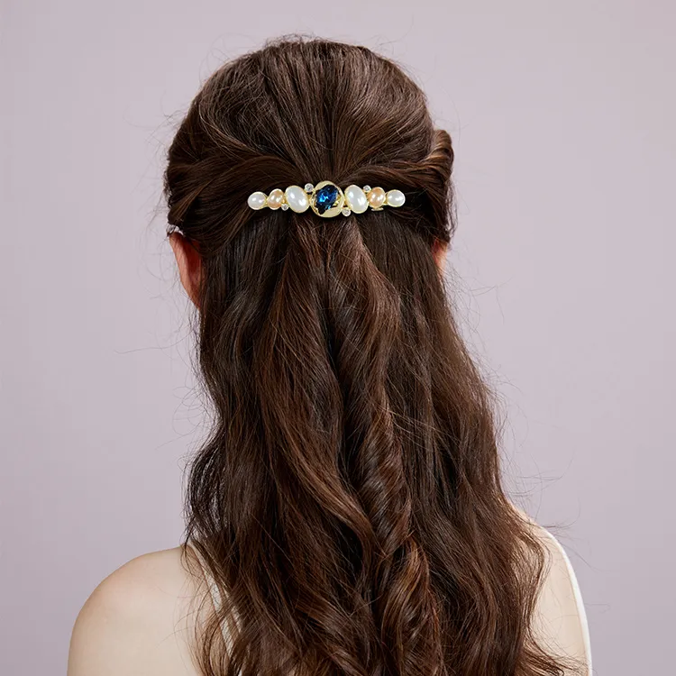 ROYALSASA Alloy, Faux Pearl, Faux Crystal Hair Clips Women's-1