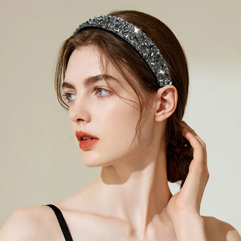 ROYALSASA Faux Crystal Headbands Women's-2