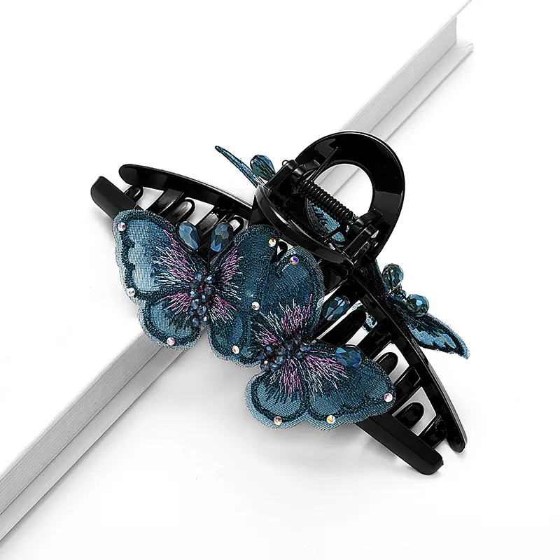 ROYALSASA Acrylic Faux Crystal Hair Clips Women's-3