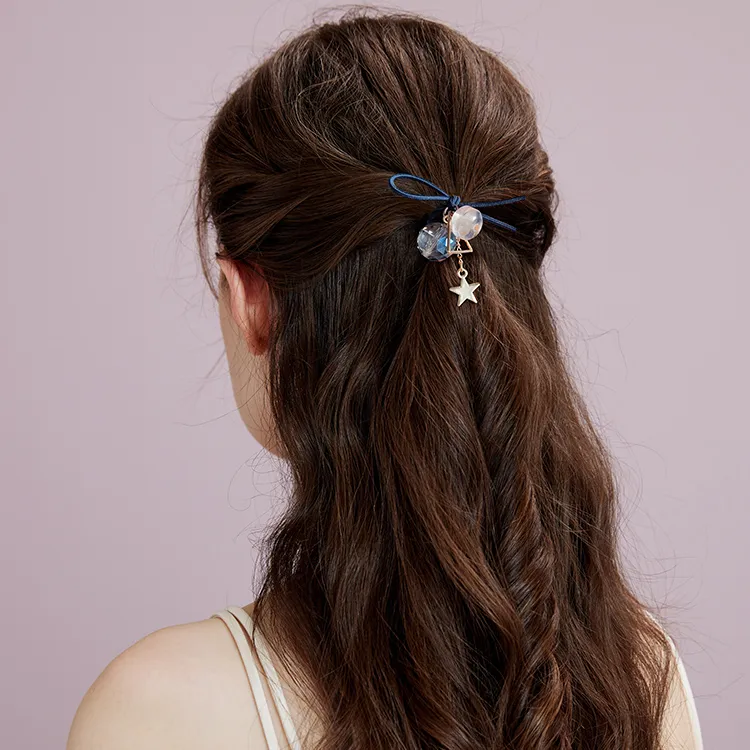 ROYALSASA Rubber Band, Faux Pearl Hair Tie Women's-2