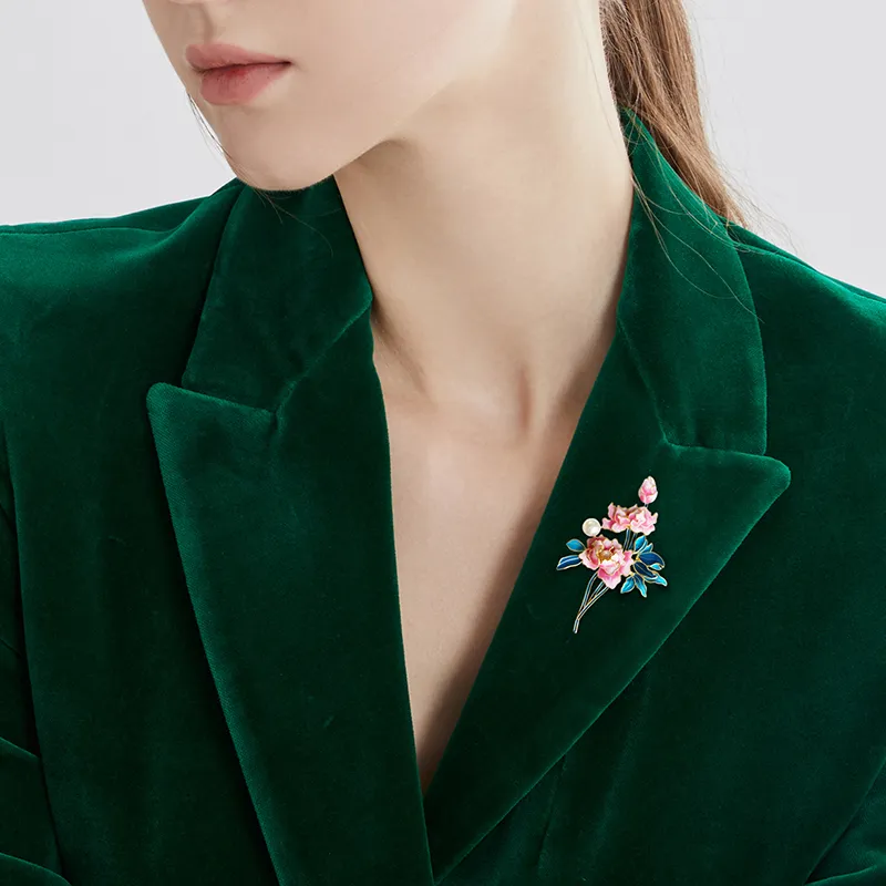 ROYALSASA Copper, Faux Pearl Brooches Women's-1