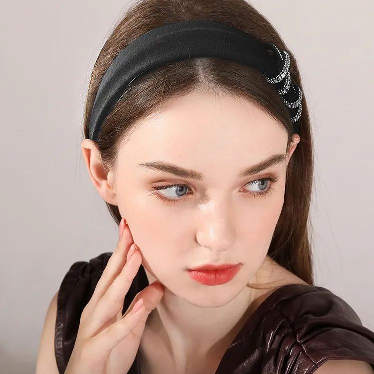ROYALSASA Rhinestones In Fabric Headbands Women's-1
