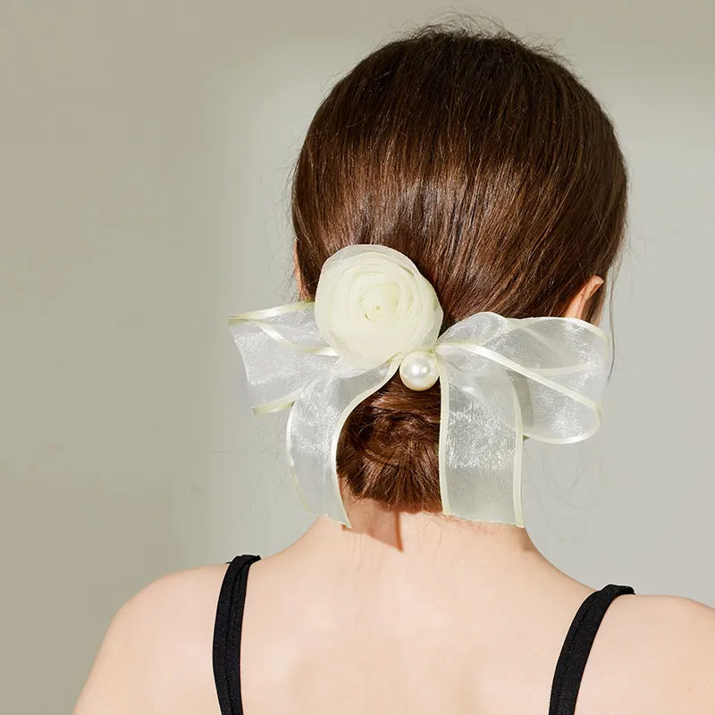 ROYALSASA Silk Chiffon Hair Tie Women's-6