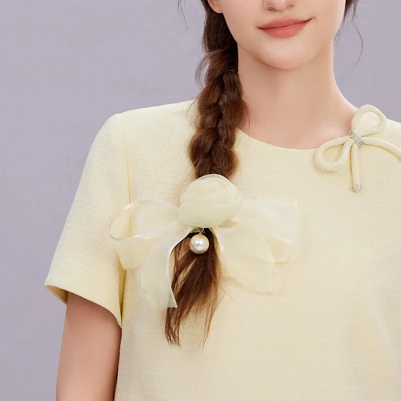 ROYALSASA Silk Chiffon Hair Tie Women's-8