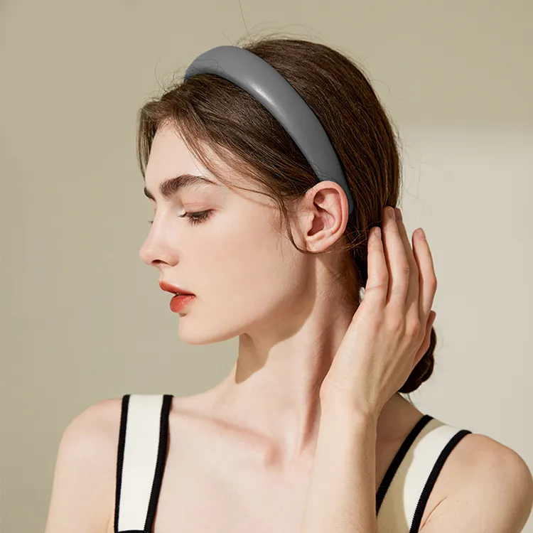 ROYALSASA Leather Acrylic Headbands Women's-5