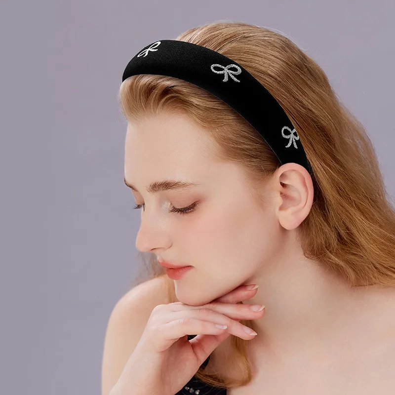 ROYALSASA Cotton Linen Acrylic Headband Headbands Women's-1