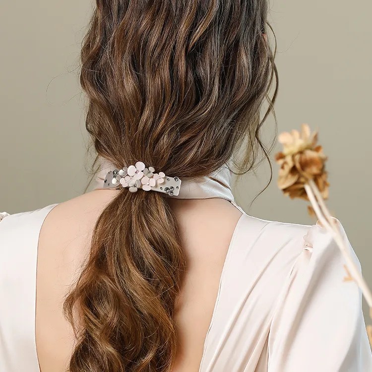 ROYALSASA Hair Clips Women's Gray Pink HFS702001-1
