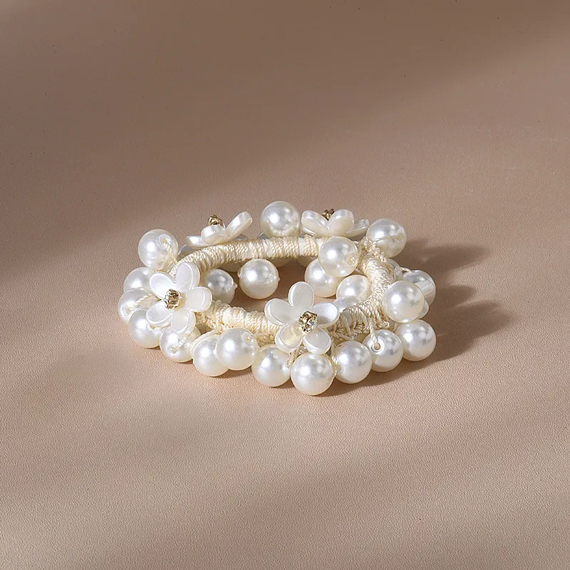 ROYALSASA Rubber Band, Faux Pearl, Faux Crystal Hair Tie Women's-4