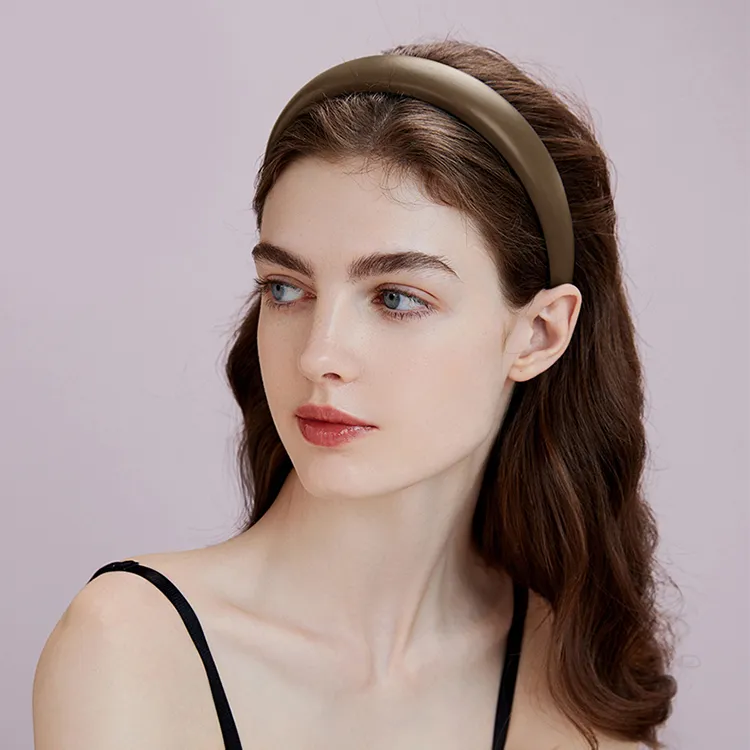 ROYALSASA Leather Acrylic Headbands Women's-2
