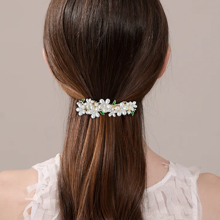 ROYALSASA Alloy, Faux Pearl Hair Clips Women's-1