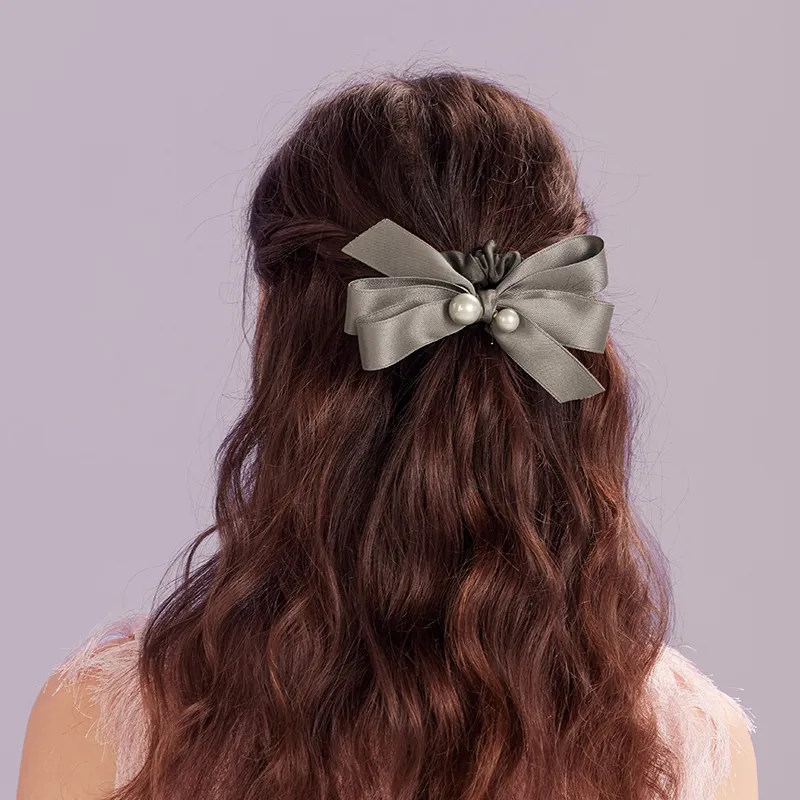 ROYALSASA Polyester Faux Pearl Hair Tie Hair Tie Women's-1