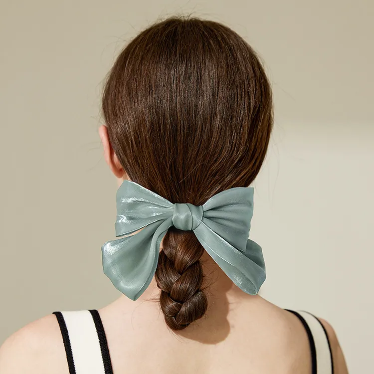 ROYALSASA Silk Chiffon Hair Clips Women's-4