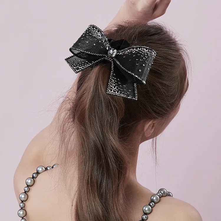 ROYALSASA Silk Chiffon, Faux Crystal Hair Tie Women's-1