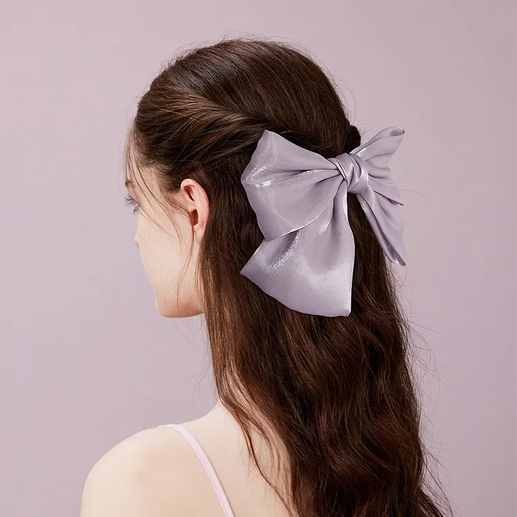 ROYALSASA Silk Chiffon Hair Clips Women's-2